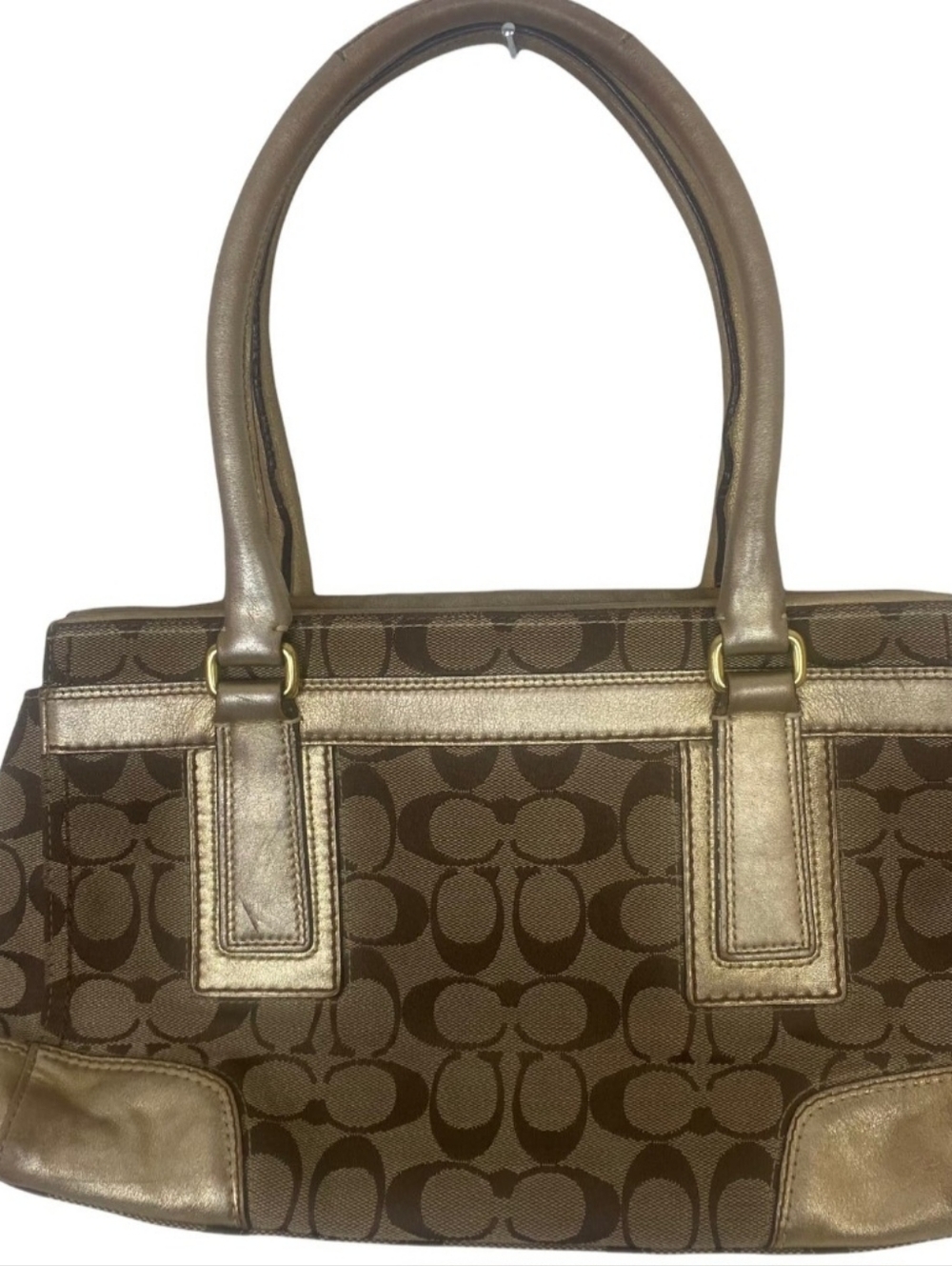 Coach Hampton Signature Jacquard Tote with Metallic Trim - Picture 5 of 9